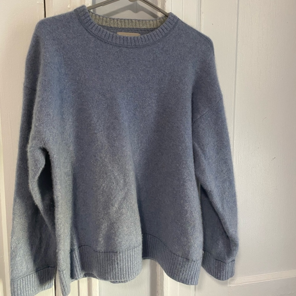 Everlane cashmere sweater. Size is XL. The color is blue.